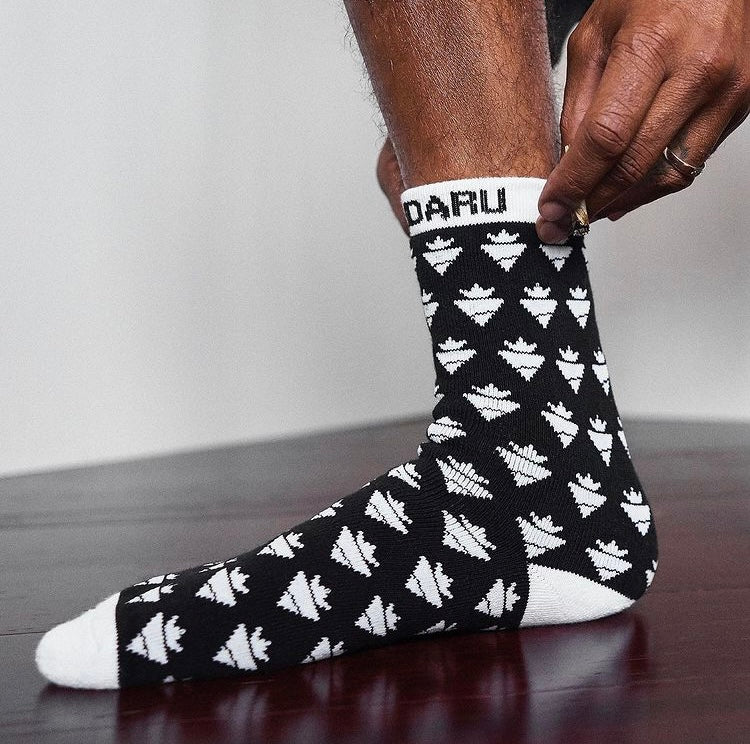 Blk&white king rise socks